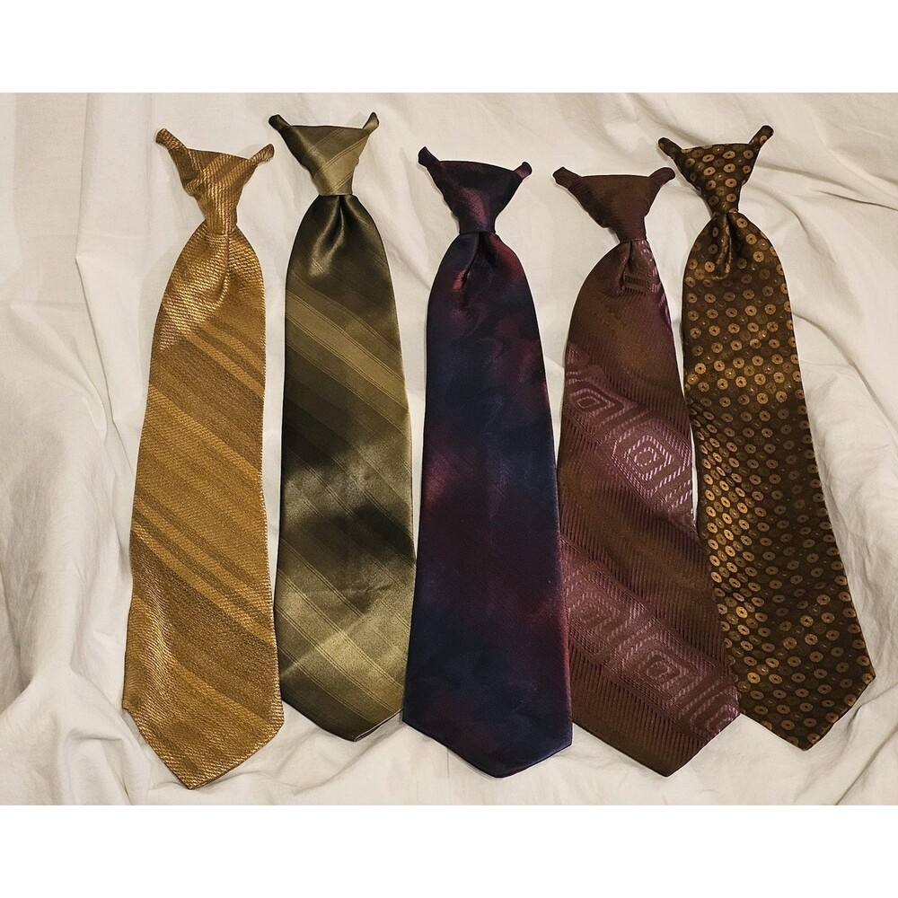 1960s Vintage Wemlon by WEMBLEY Clip-on Ties Men's Lot of 5 100% Polyester